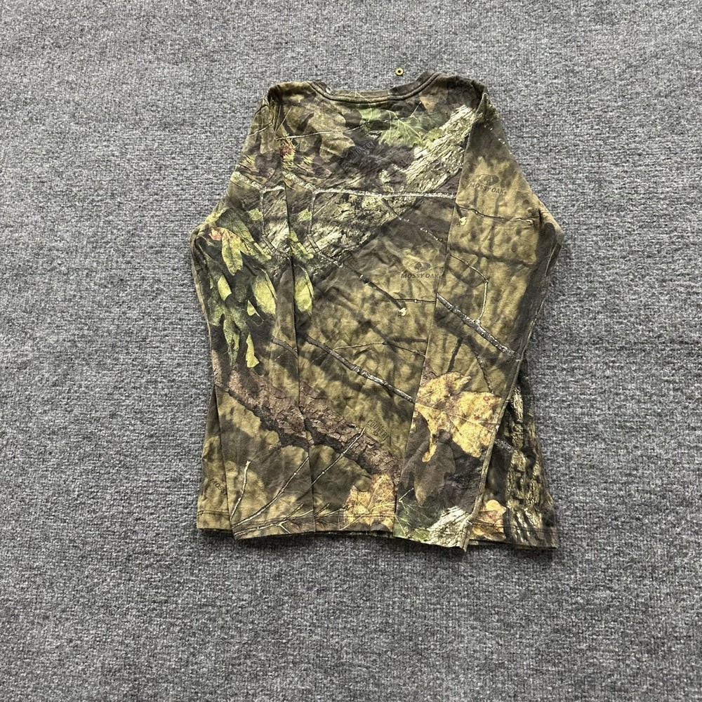 Mossy Oak Shirt Womens Size S Camo Long Sleeve V-Neck Hunting Outdoor Casual